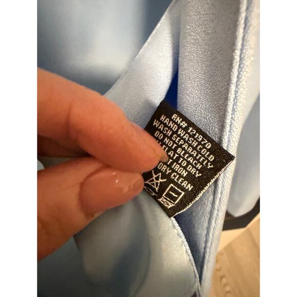 Vici Women's Medium Baby Blue Split Long Sleeve Pocketed Cape Blazer - Picture 10 of 10